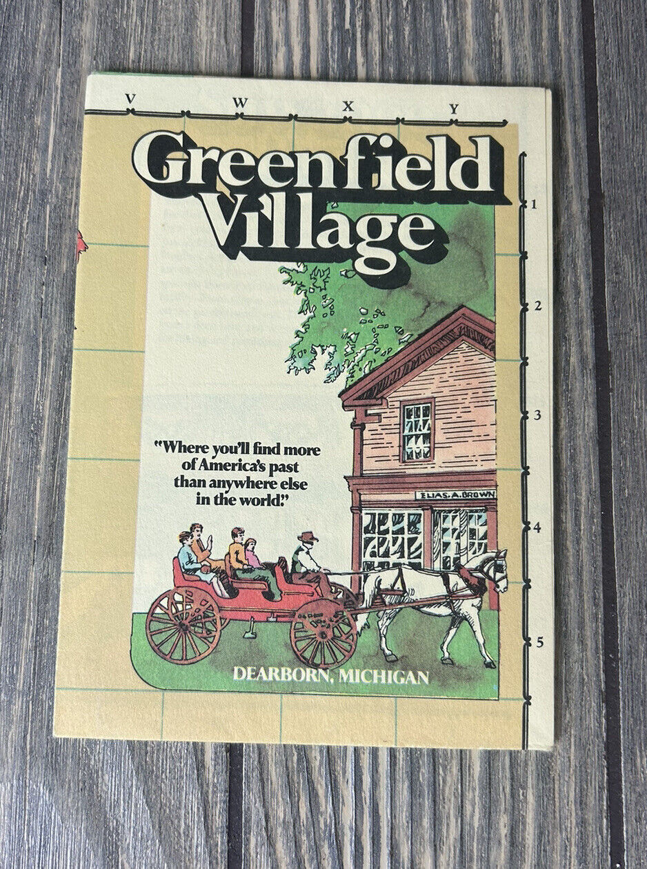Vintage Dearborn Michigan Greenfield Village Map Souvenir 