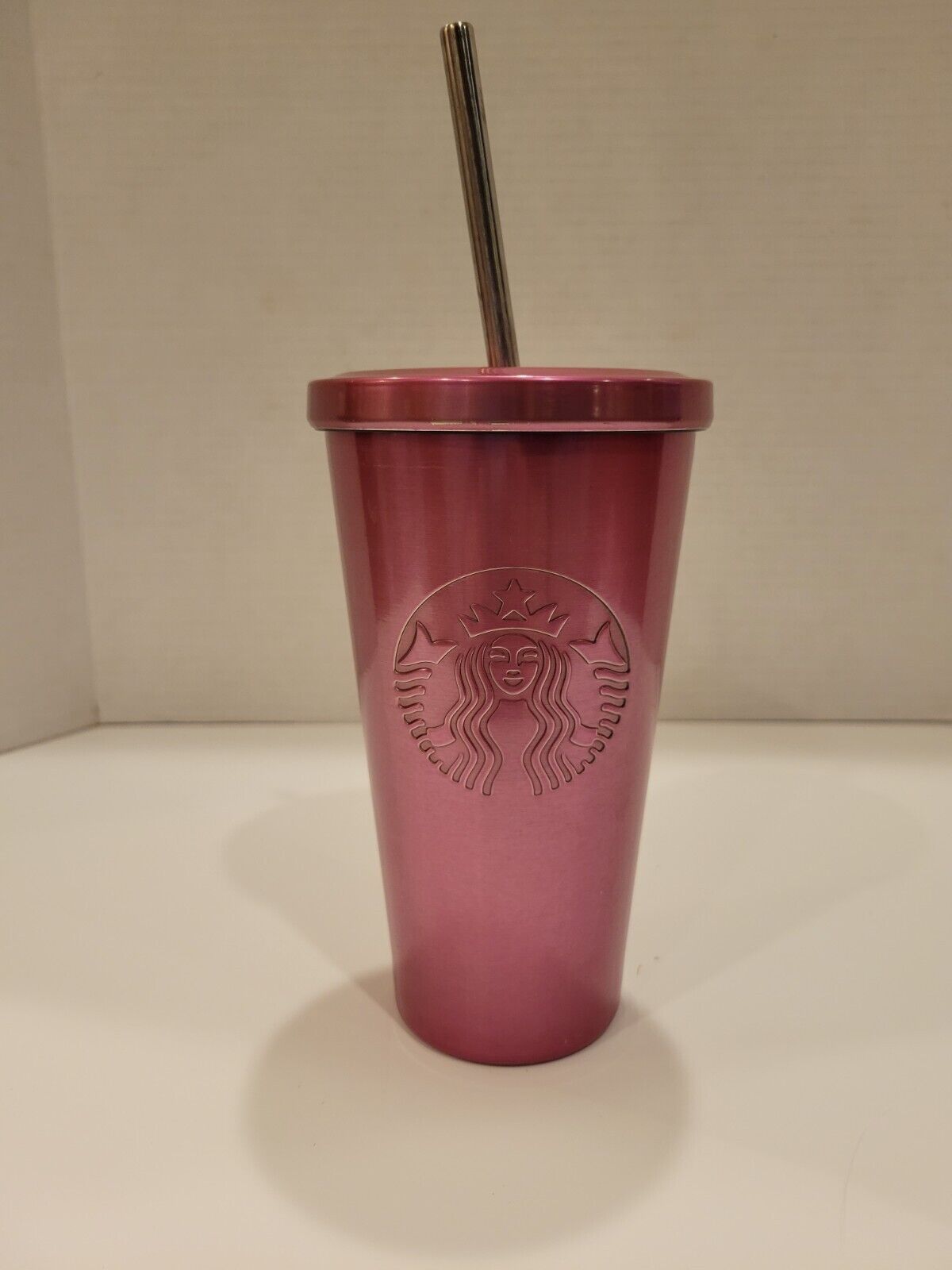 Starbucks 2015 Logo Stainless Steel Cold Cup Venti Tumbler Pink  16oz  
