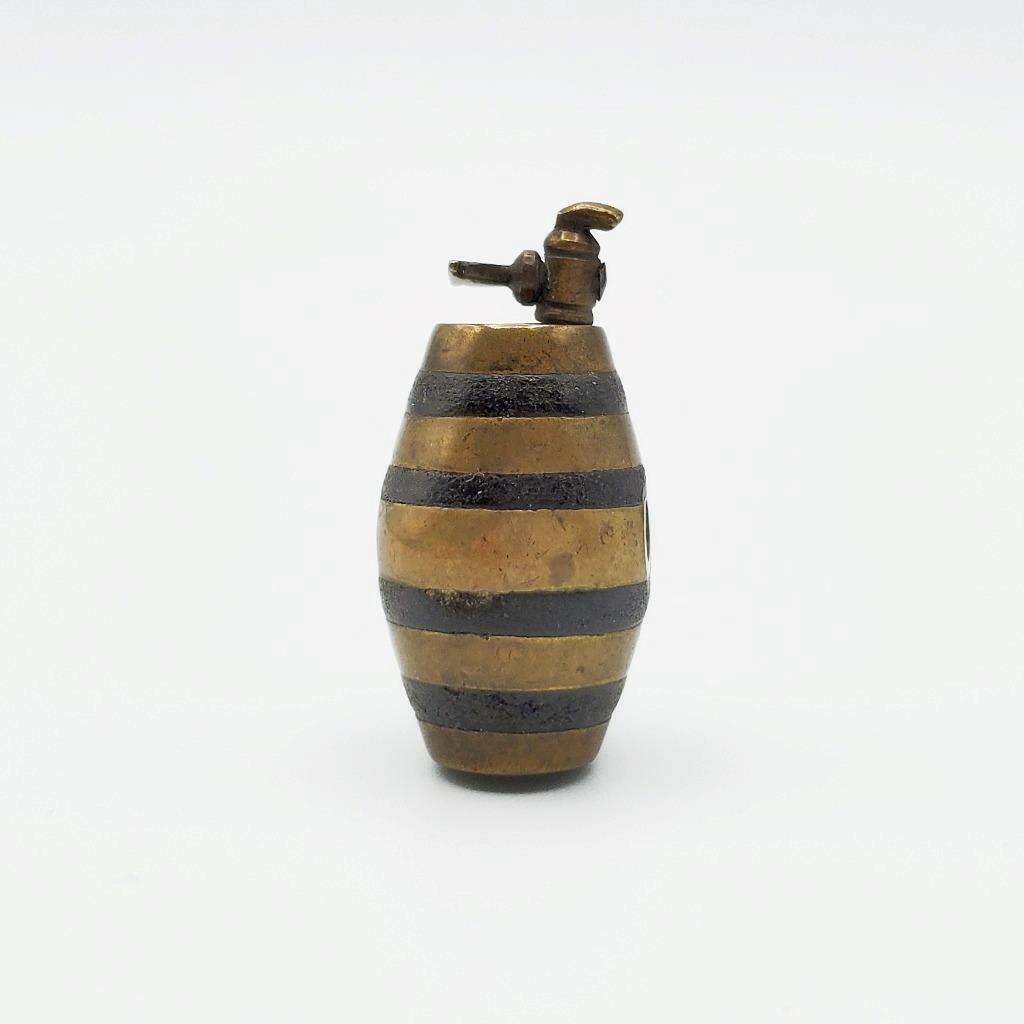 Antique Miniature Brass Barrel 3.4 cm