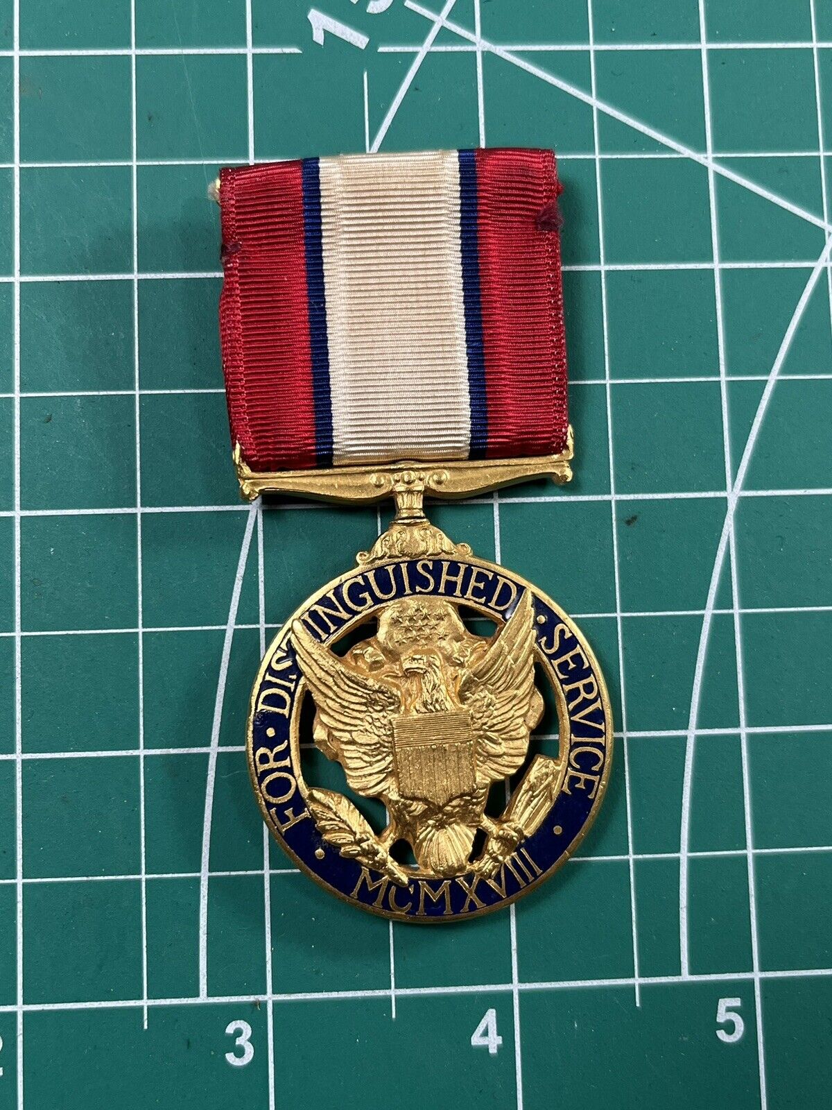 WWII Distinguished Service Medal DSM Numbers 6287 Slot Brooch