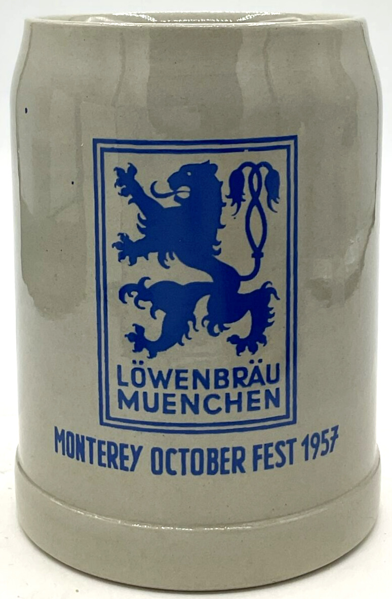 Lowenbrau Muenchen Monterey Octoberfest 1957 Germany 0.5 L Stoneware Beer Stein