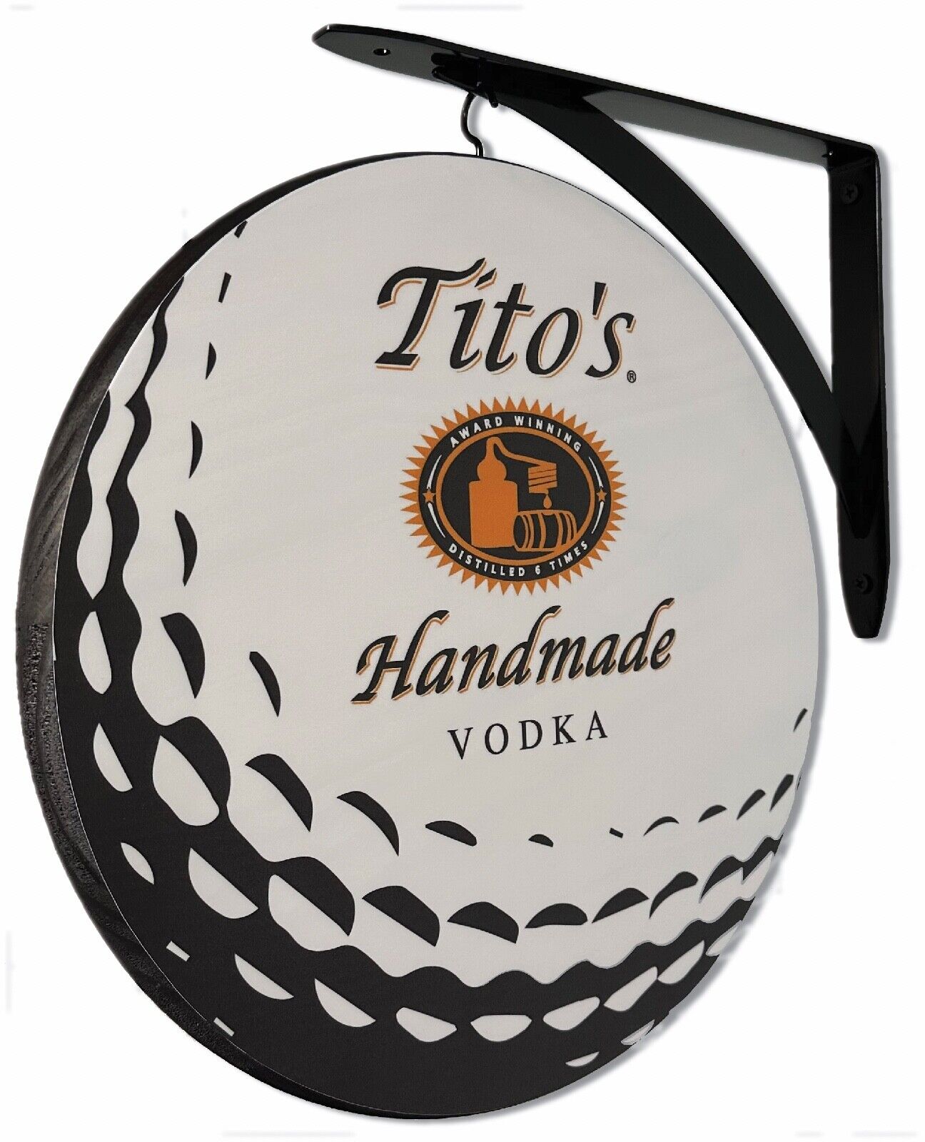 Titos Vodka Golf Ball - 2 Sided Pub Sign