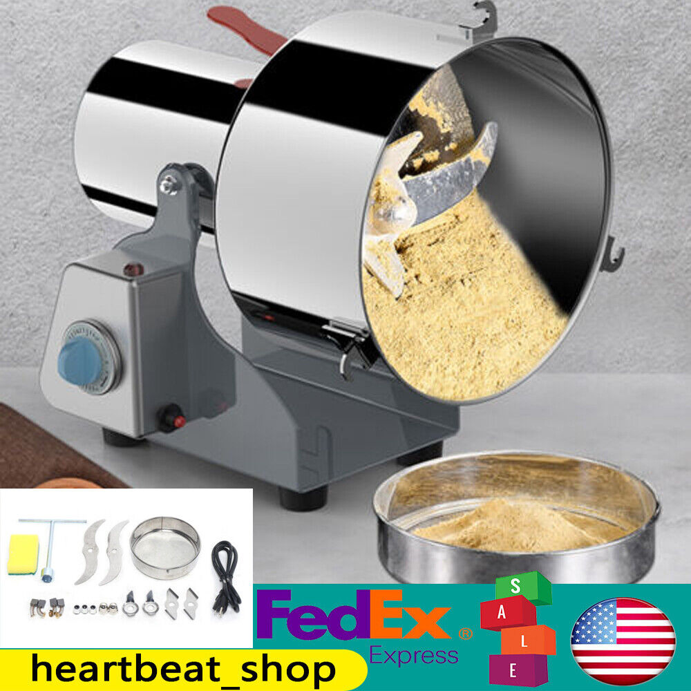 Commercial Electric Stainless Grain Grinder Mill  Flour Machine 4100W