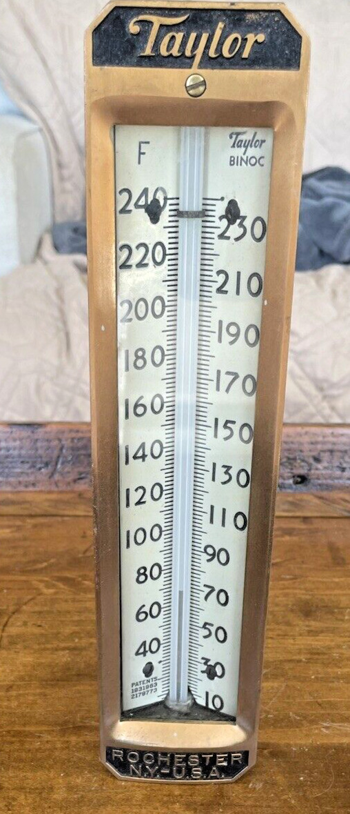 Vintage Taylor BINOC Solid Cast Brass Industrial Thermometer Steampunk--894.24