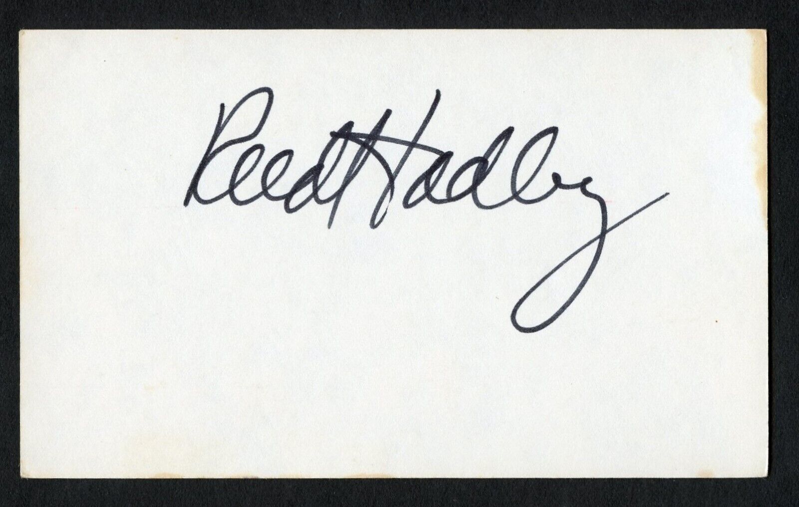 Reed Hadley d1974 signed autograph Vintage 3x5 Hollywood: Actor Kansas Pacific