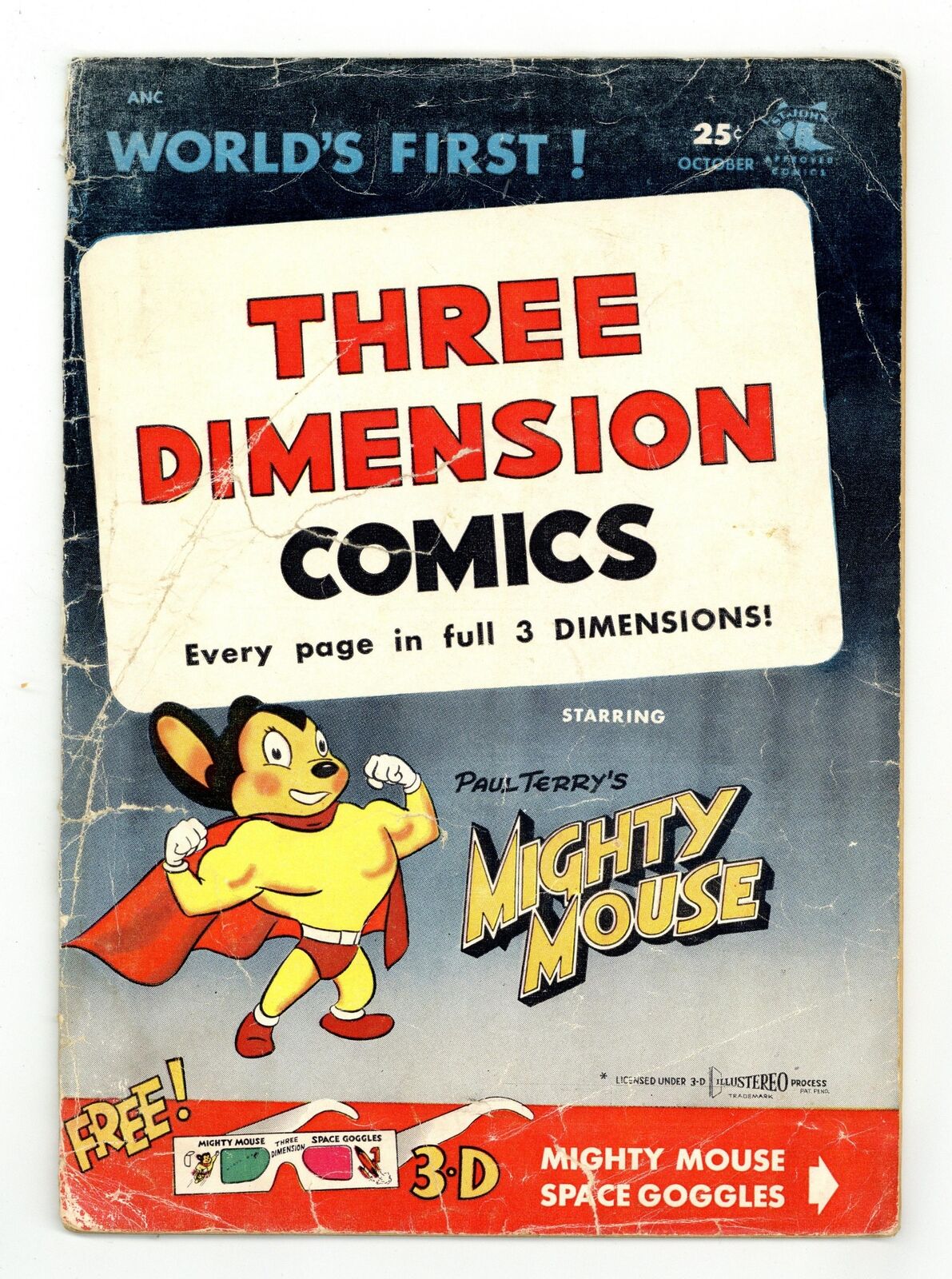 Three Dimension Comics Mighty Mouse 1N FR 1.0 1953 10/1953 2nd Printing