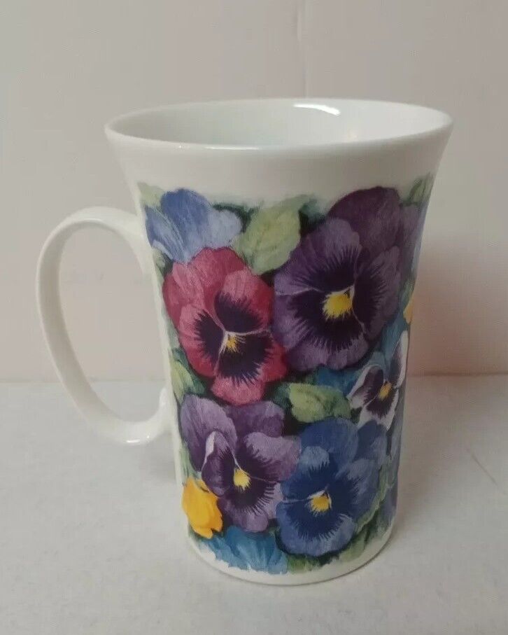 Roy Kirkham Pansy Fine Bone China Tea Cup/ Mug- England- Henley Collection