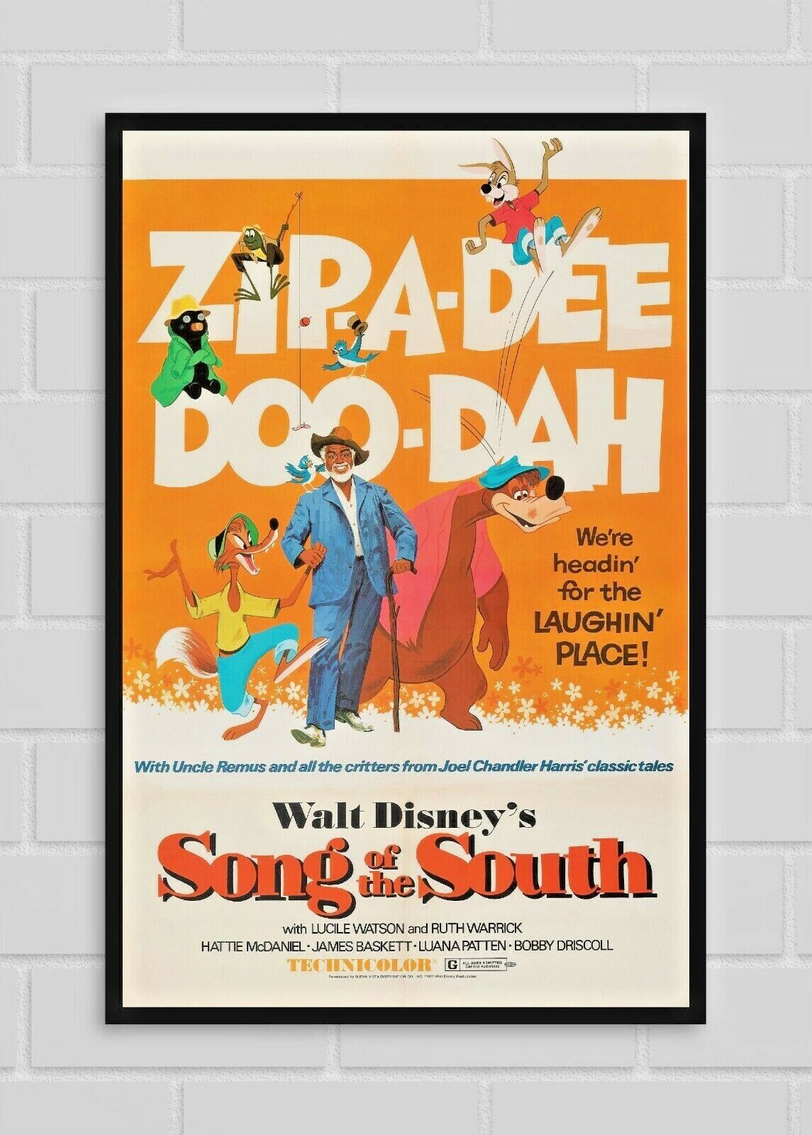 Song of the South Brer Bear Fox Rabbit Uncle Remus Disney Movie Poster Print 