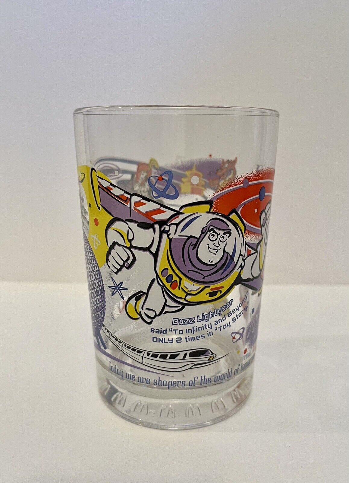 Vtg Buzz Lightyear ￼McDonald\'s 100 Years Walt Disney World Anniversary Glass NEW