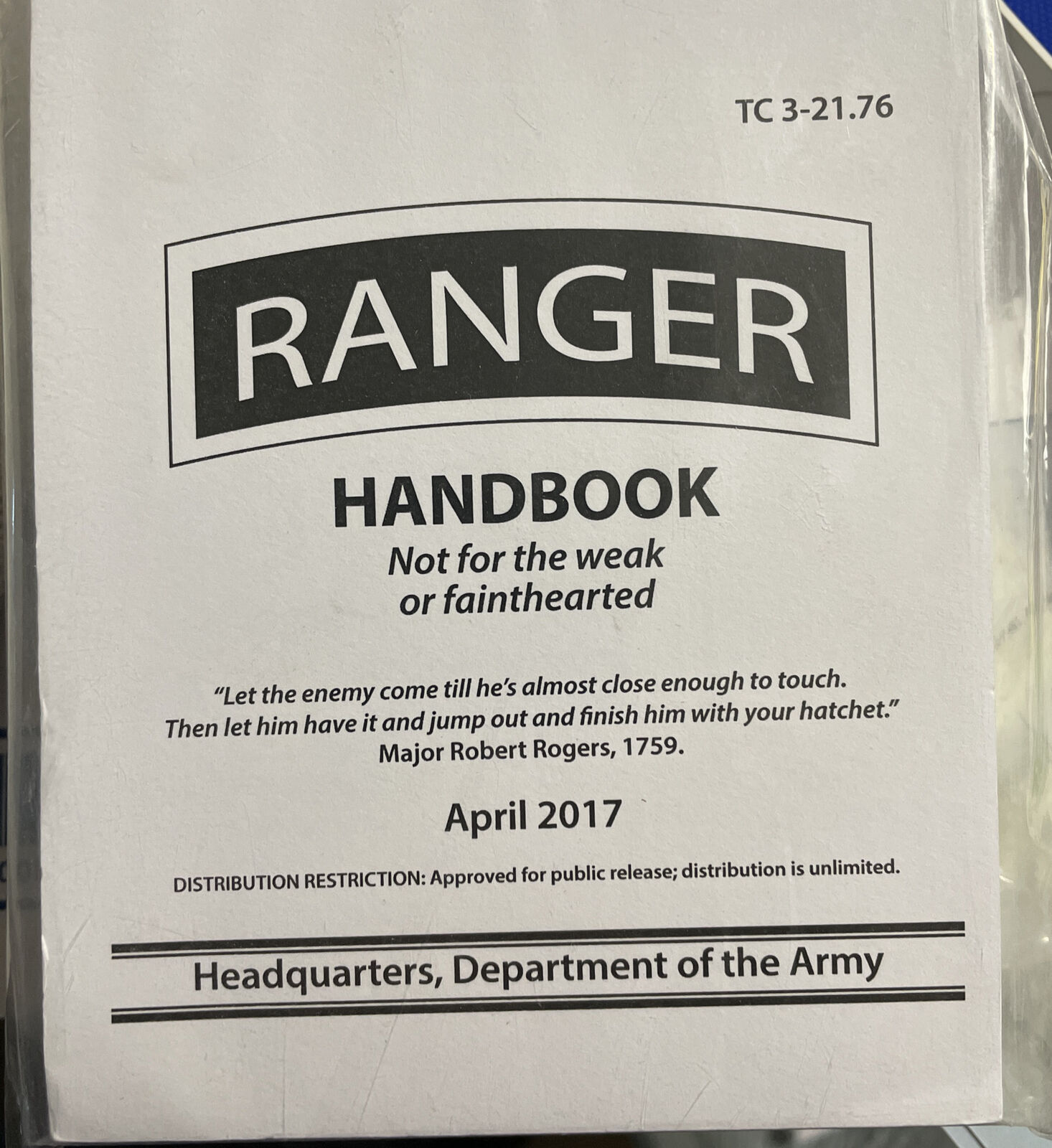 US Army RANGER Handbook Brand New Latest Edition