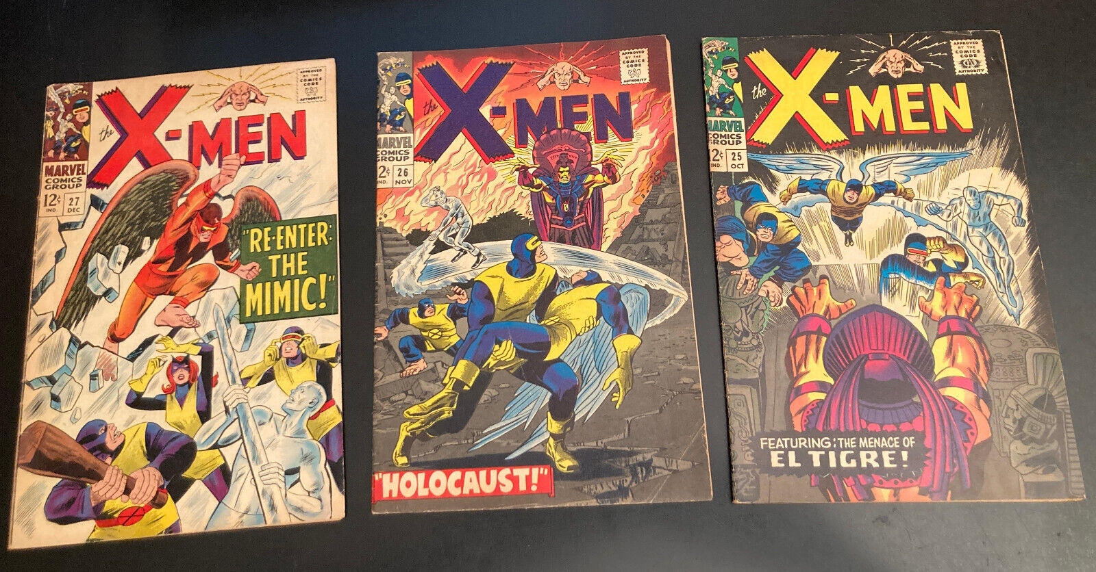 Lookee... Lot of *3* Early X-MEN #25 KEY,26,27 (FN+/FN++) *Bright & Colorful*