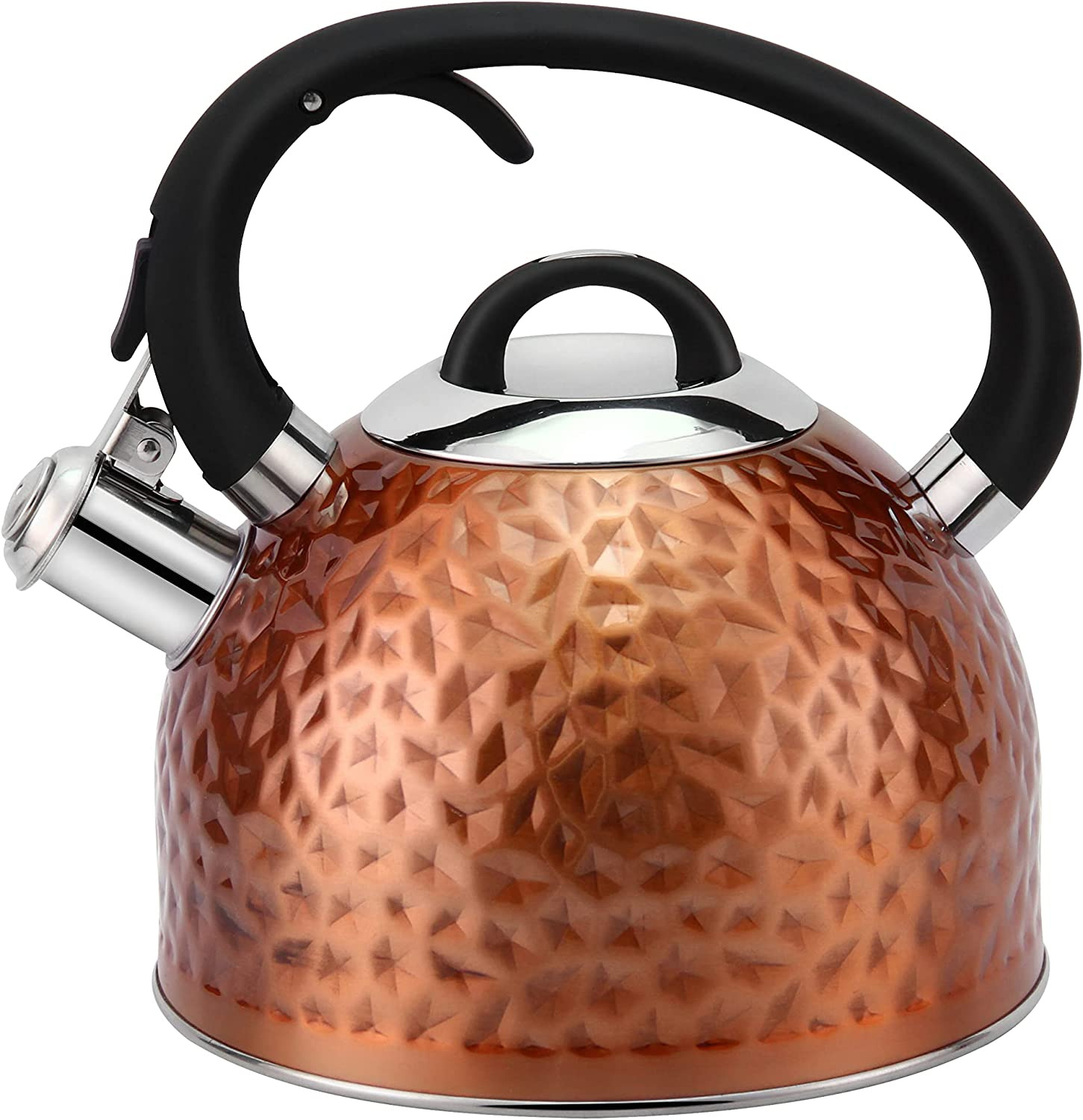 Copper Tea Kettle Stainless Steel Teapot Whistling Kettle Unique Butto