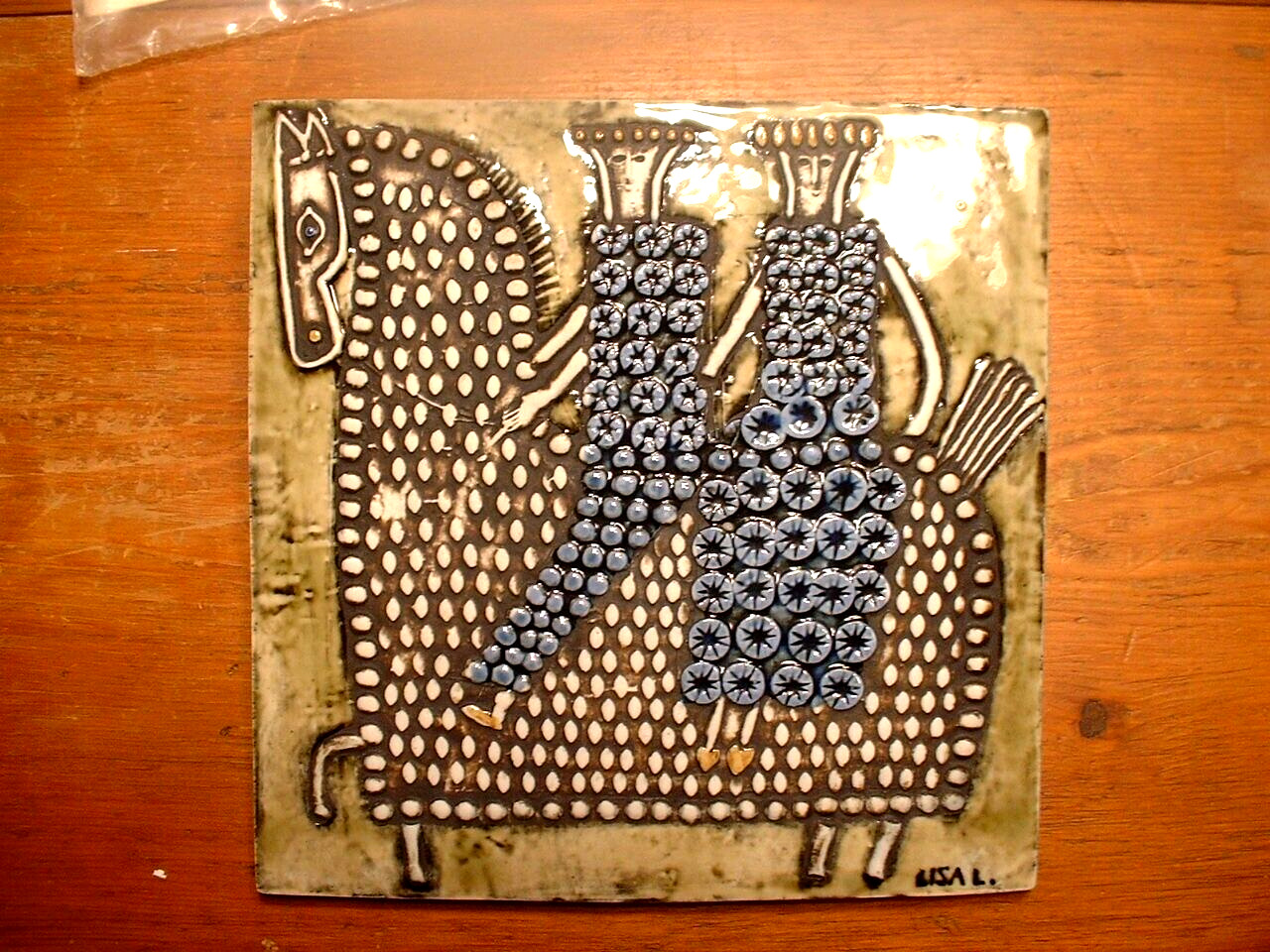 Large Superb Gustavsberg Pottery Wall Plaque King & Queen By Lisa Larsen