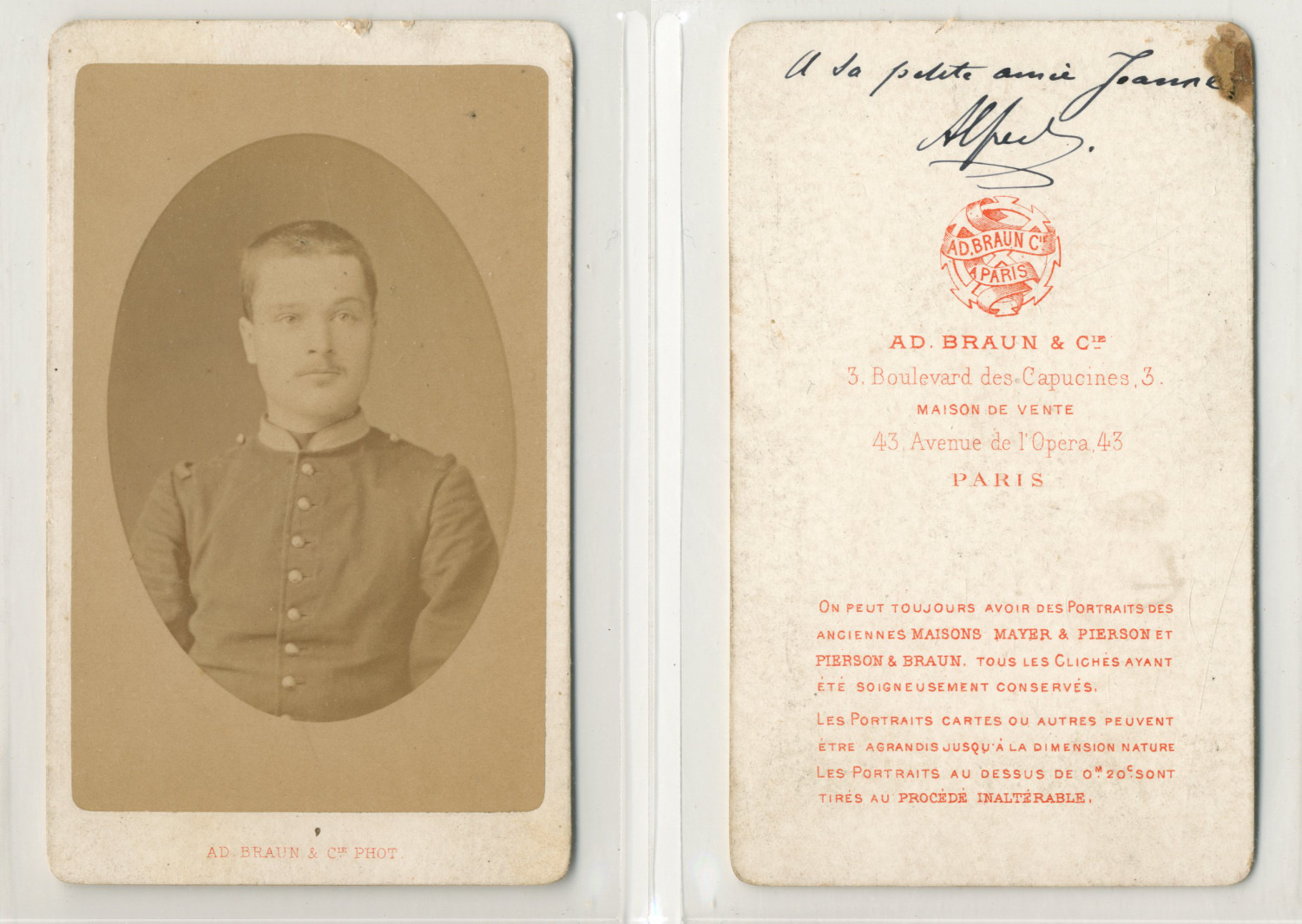 A.D.Braun, Paris, Officer, Soldier, Military \