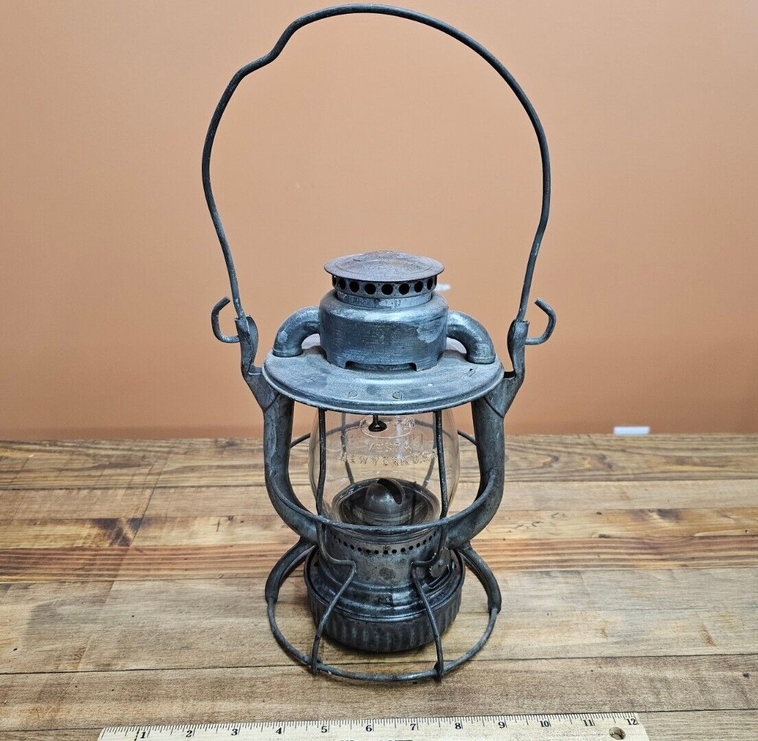 Dietz Vesta New York New Haven Hartford Railroad Lantern W/ Original Globe ☆USA