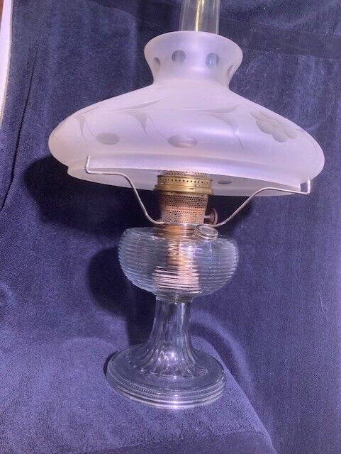 Antique Aladdin Clear “Beehive” L amp, 1937-1938/Aladdin Nu-Type Brass Model B 