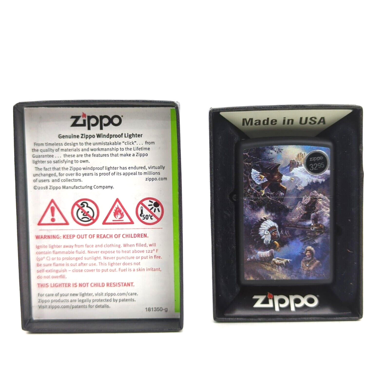 Zippo Lighter SPIRIT of the WEST by TED BLAYLOCK New Open Box Collectible #H2