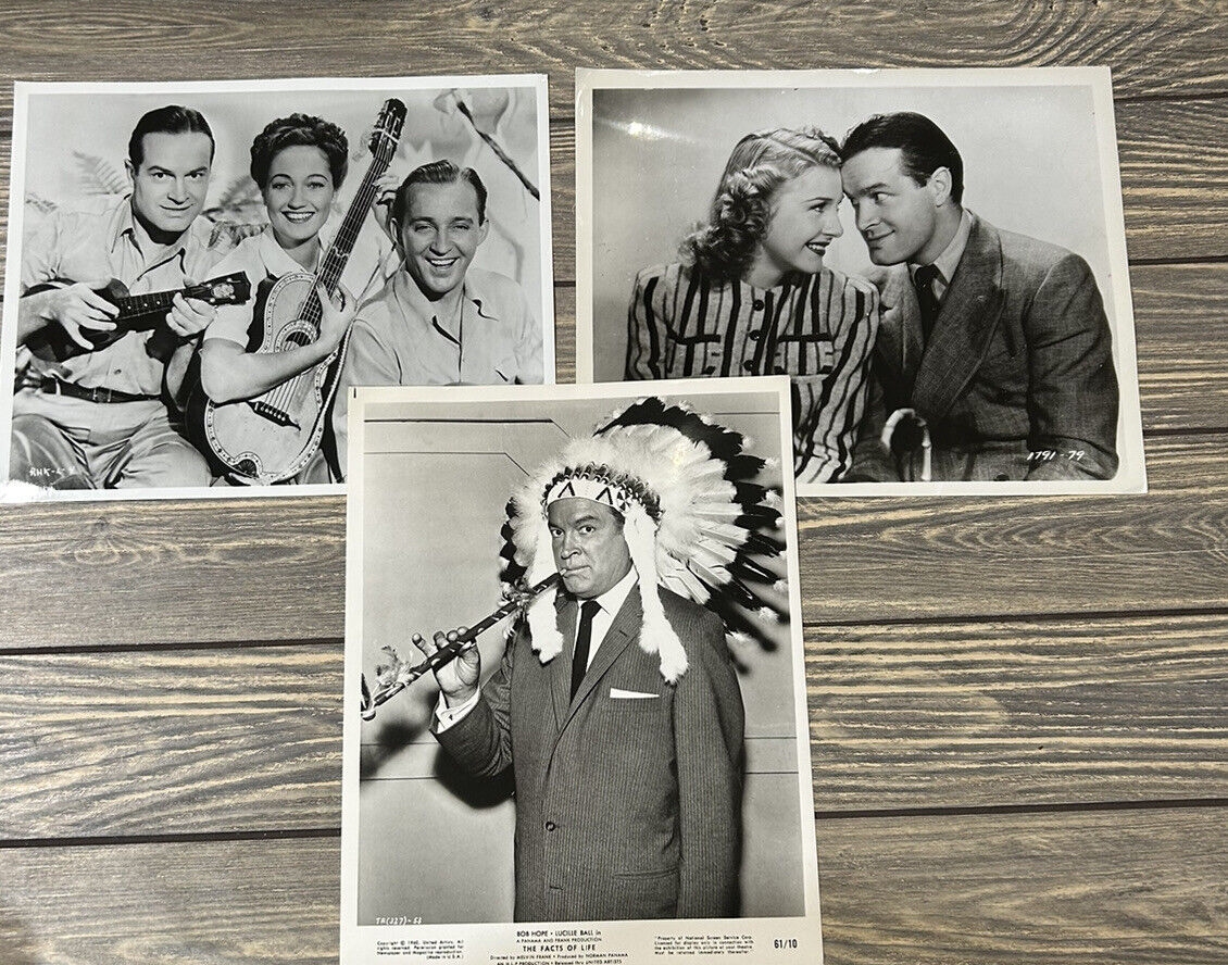 Vintage Bob Hope Set of 3 Press Release Photos 8x10 Black White