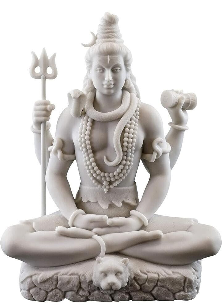 Shiva Idol Statue Hindu God Marble Lord Shiva Statue Idol for Home & Office Temp
