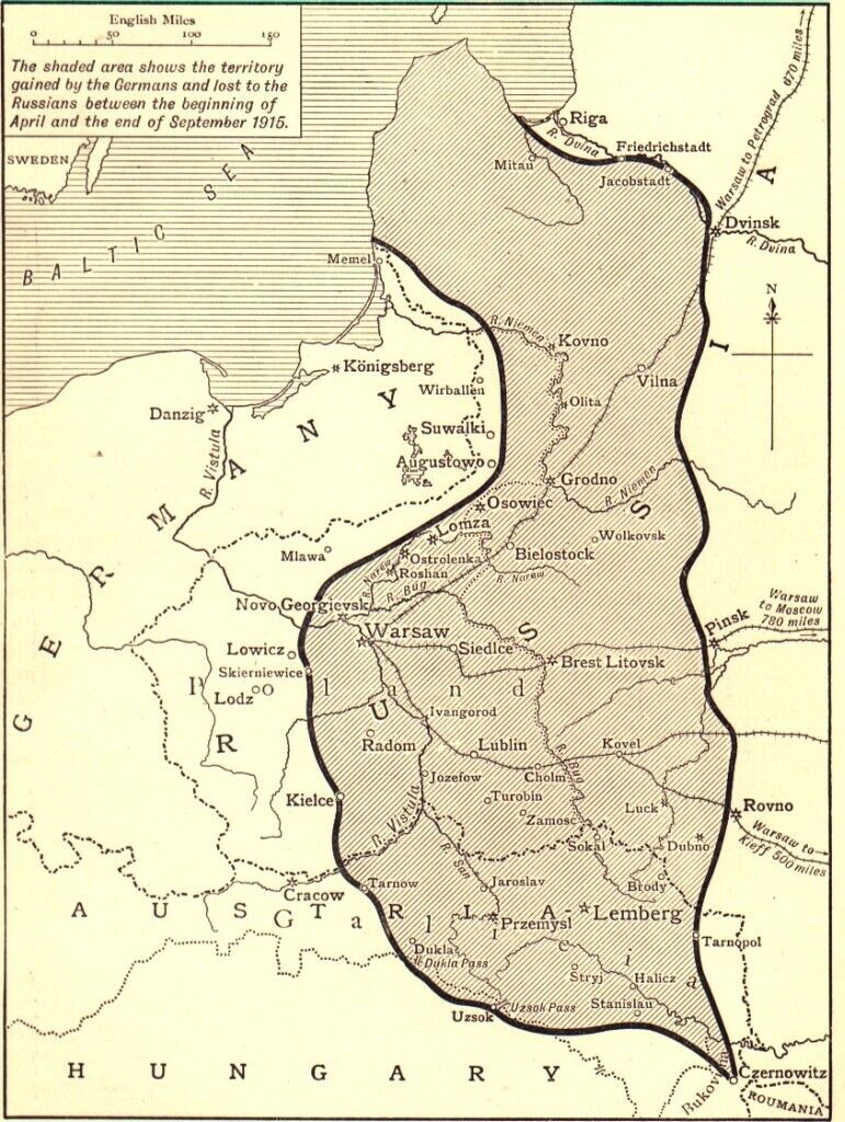 7x5 Photo ww1DAD World War 1 Map Showing German Advances Russia 191508