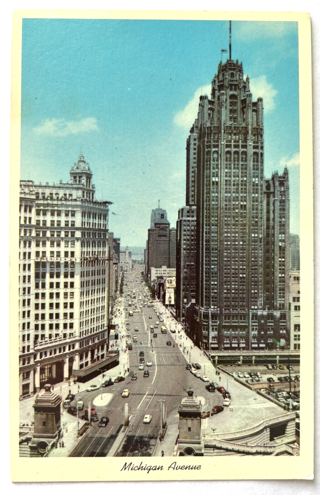 Michigan Ave. Chicago Illinois IL Street View c1940s Old Cars VTG Postcard UNP
