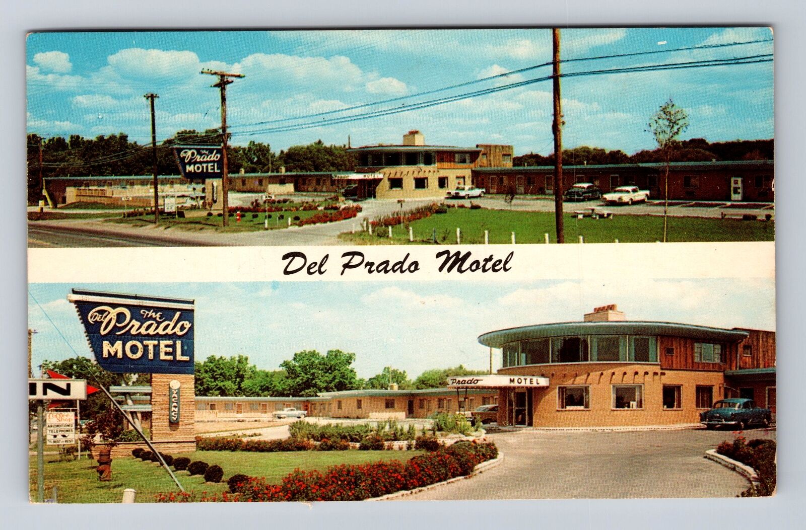 Schoolcraft MI-Michigan, Del Prado Motel, Advertising, Antique Vintage Postcard
