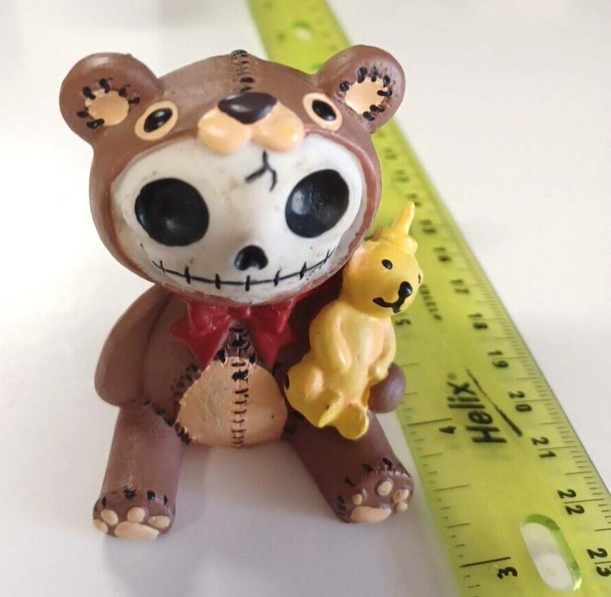 Furrybones Teddy Bear With Honey Bear Cute Skeleton Monster Ornament Figurine