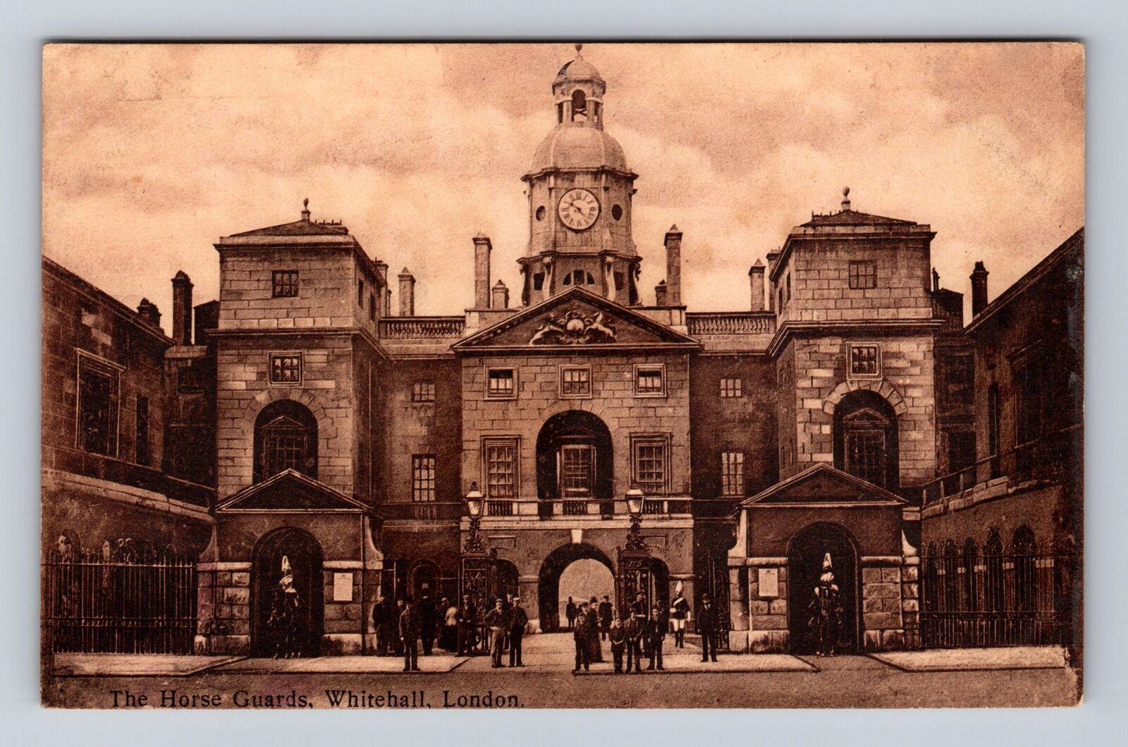 London England, The Horse Guards, Whitehall, Vintage Souvenir History Postcard