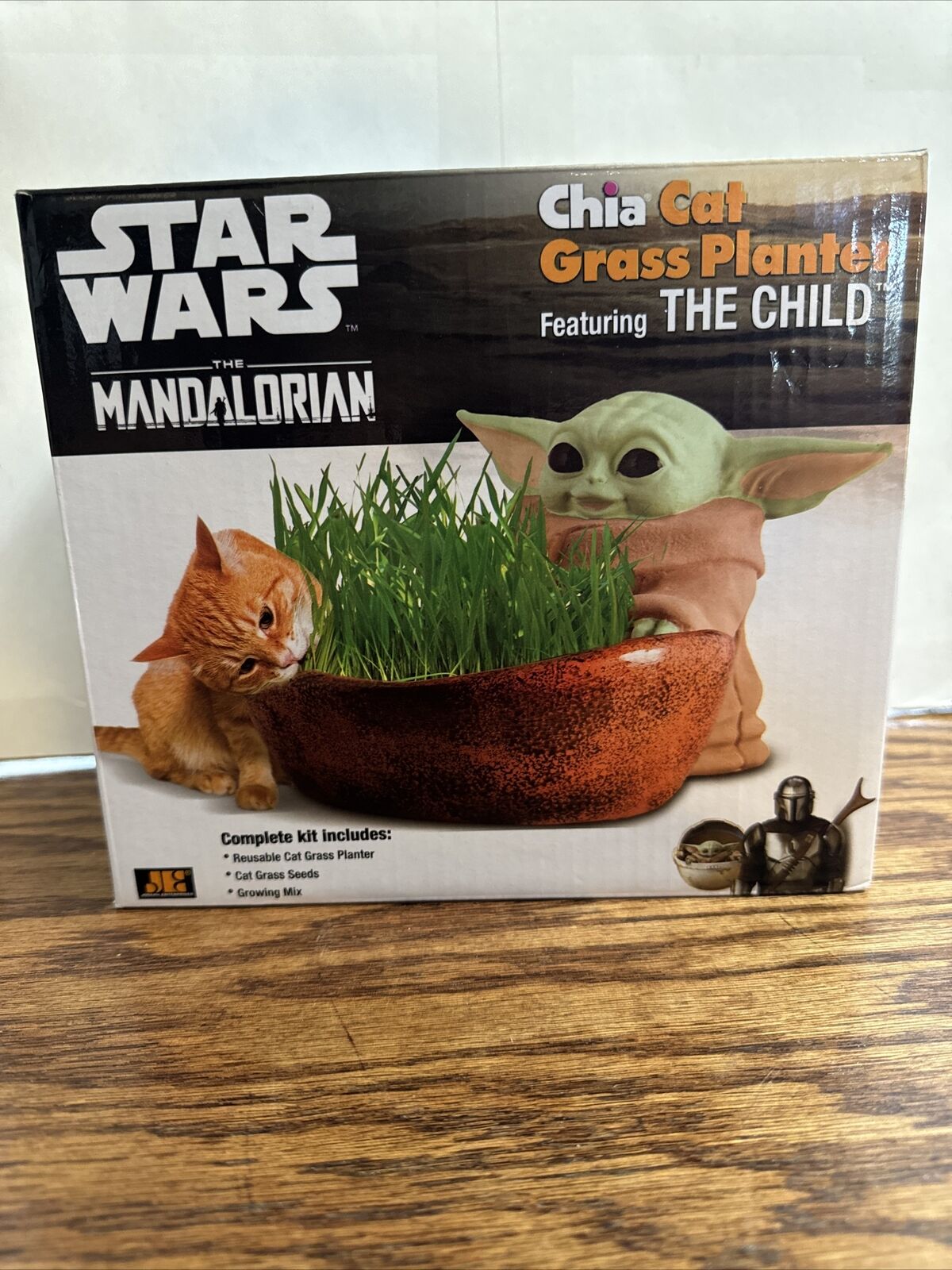 Chia Cat Grass Planter Featuring The Child Baby Yoda Star Wars The Mandalorian.
