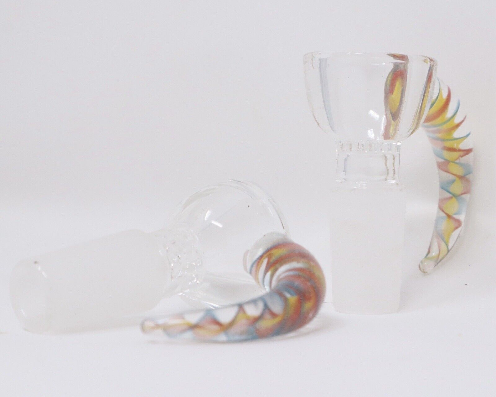 14mm Multi-Colored Glass Honeycomb Horn Bowl Piece