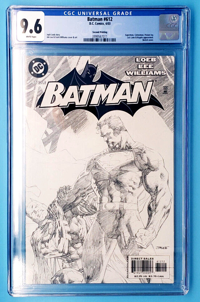 🦇BATMAN #612 CGC 9.6🦇2ND PRINTING🦇SKETCH COVER SUPERMAN VS BATMAN DC COMICS🦇