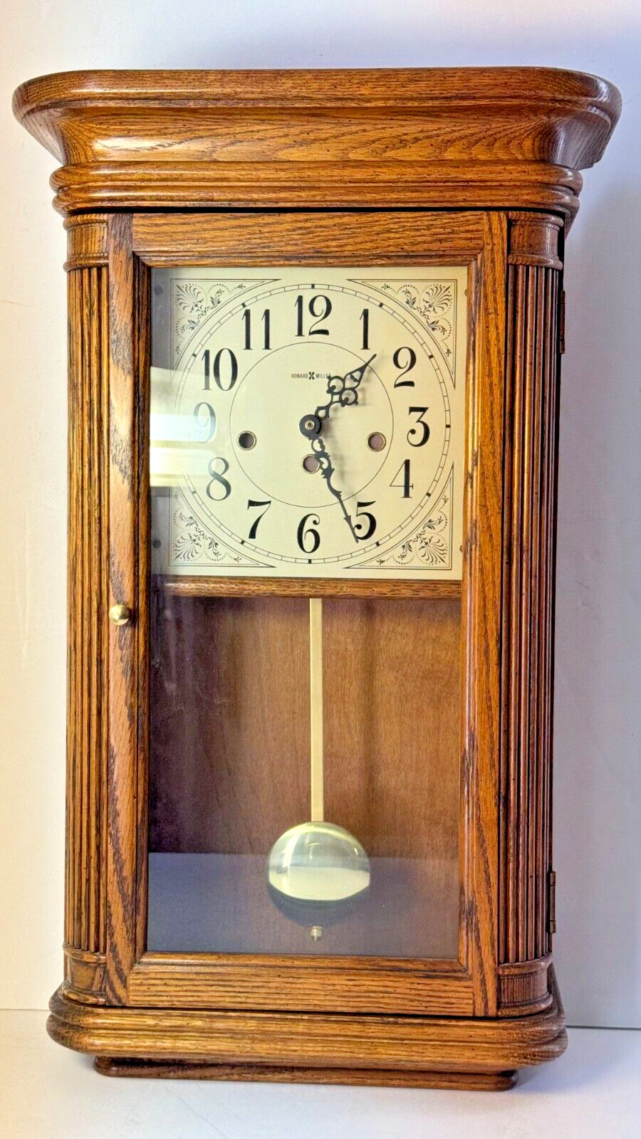 Howard Miller 613-108 Sandringham Oak Wall Clock - Triple Chime - Quartz Battery
