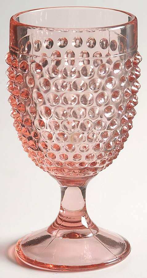 Smith Glass  Hobnail Pink Water Goblet 6614134