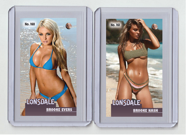 Brooke Evers rare MH Lonsdale #\'d x/3 Tobacco card no. 160