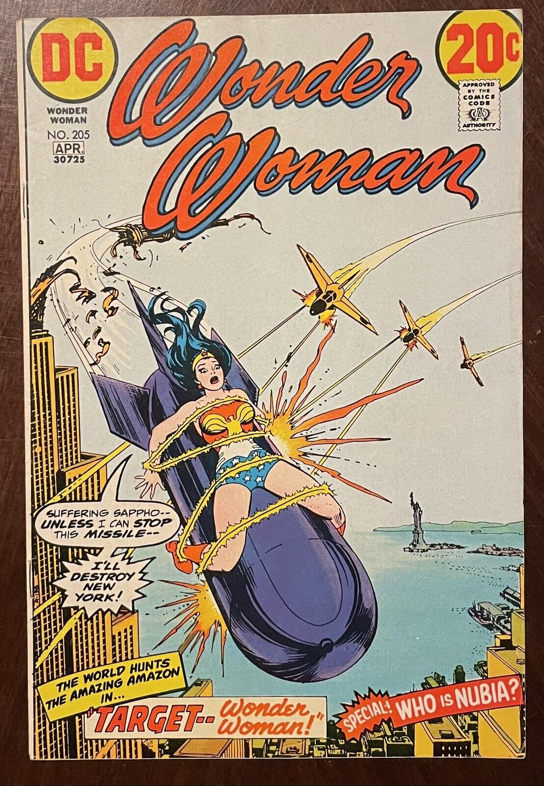 Wonder Woman #205 1973 Bondage Cover 2nd App Nubia
