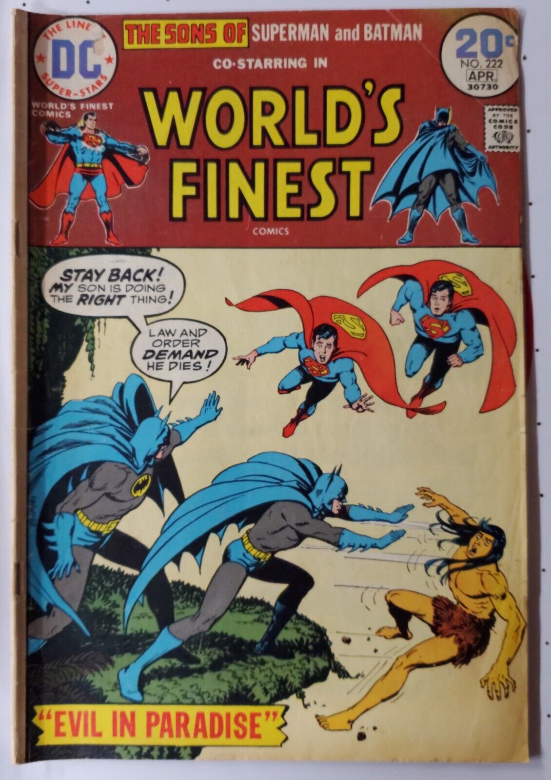World’s Finest #222 Evil In Paradise Superman Batman DC VG