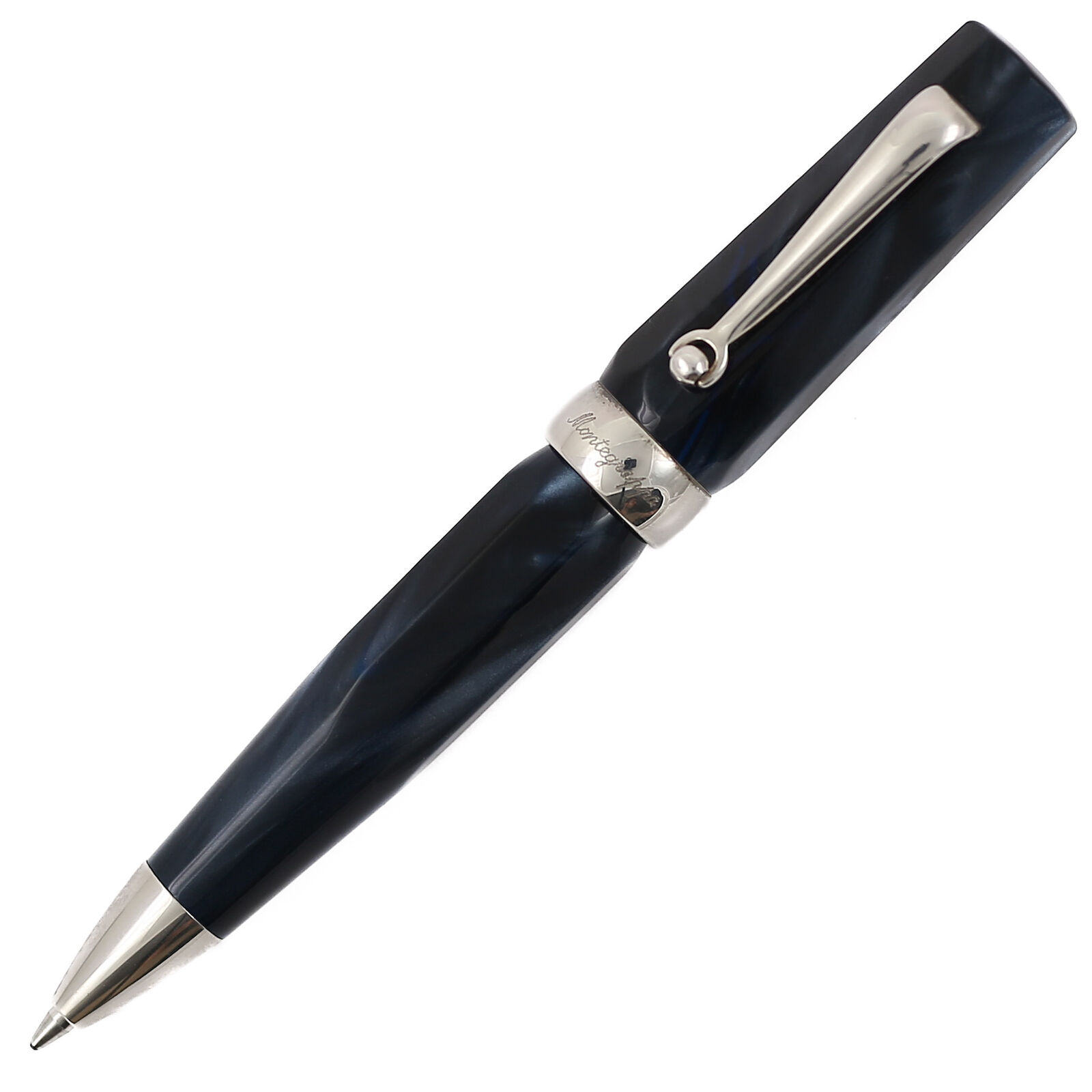 Montegrappa Micra Blue Resin 925 Sterling Silver Ballpoint Pen