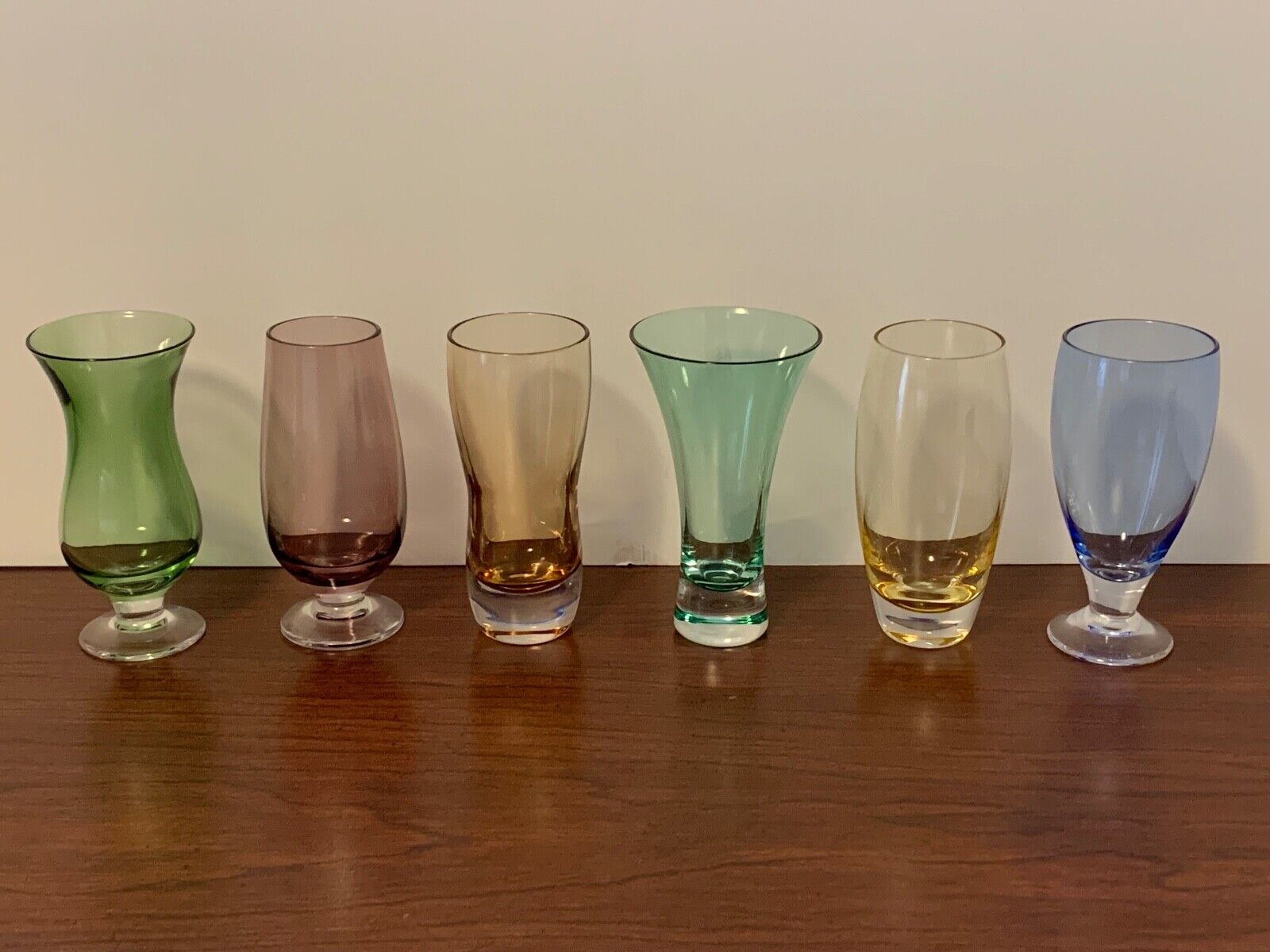 Lenox Multicolor Assorted Color Gems, Cordials Set of 6 Shot Glasses.