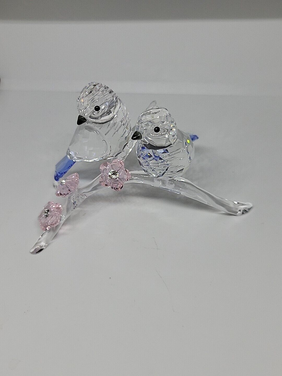 Swarovski Crystal Blue Tits Bird Couple Figurine #5004727