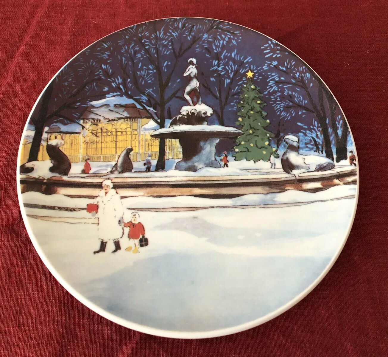 Vintage \'80s Arabia Finland Helsinki #1 Winter Scene Plate Veikko Roininen