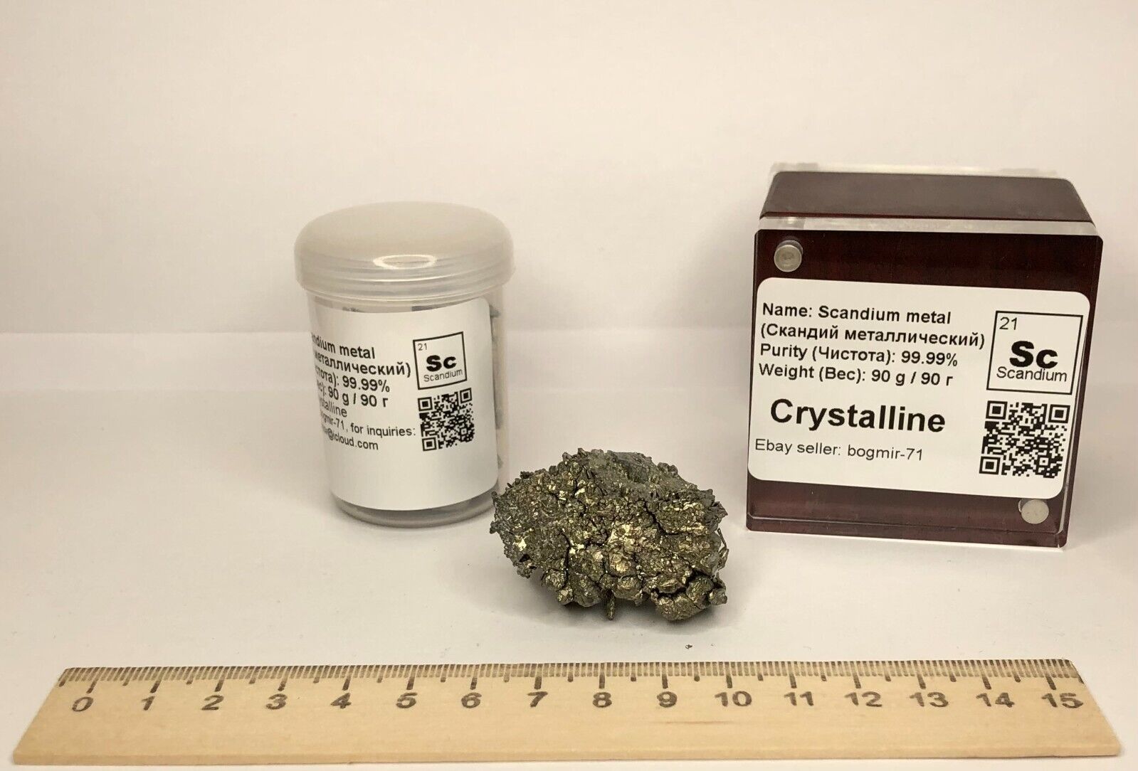 Scandium Metal 99.99% Purity Periodic Element Dendrites 90 Gram