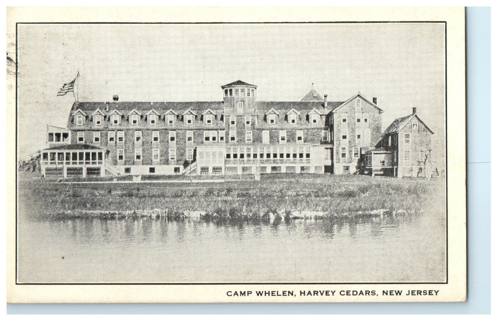 1928 Camp Whelen Harvey Cedar New Jersey NJ Hyde Park NY Posted Postcard