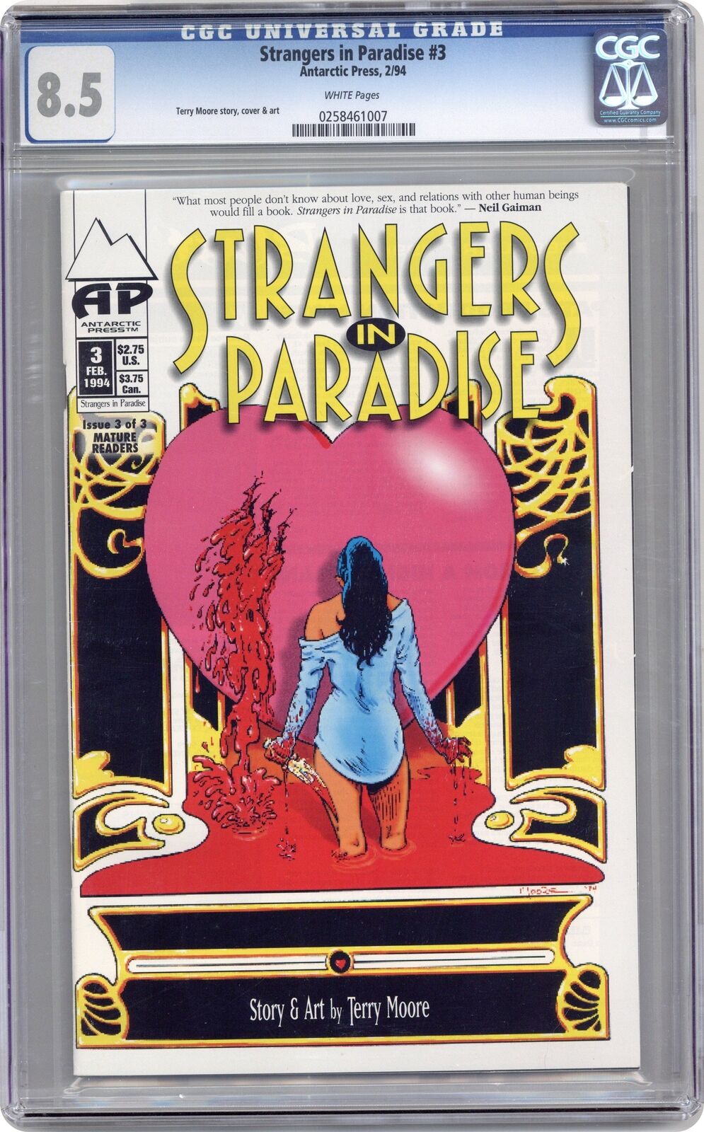 Strangers in Paradise #3 CGC 8.5 1994 0258461007