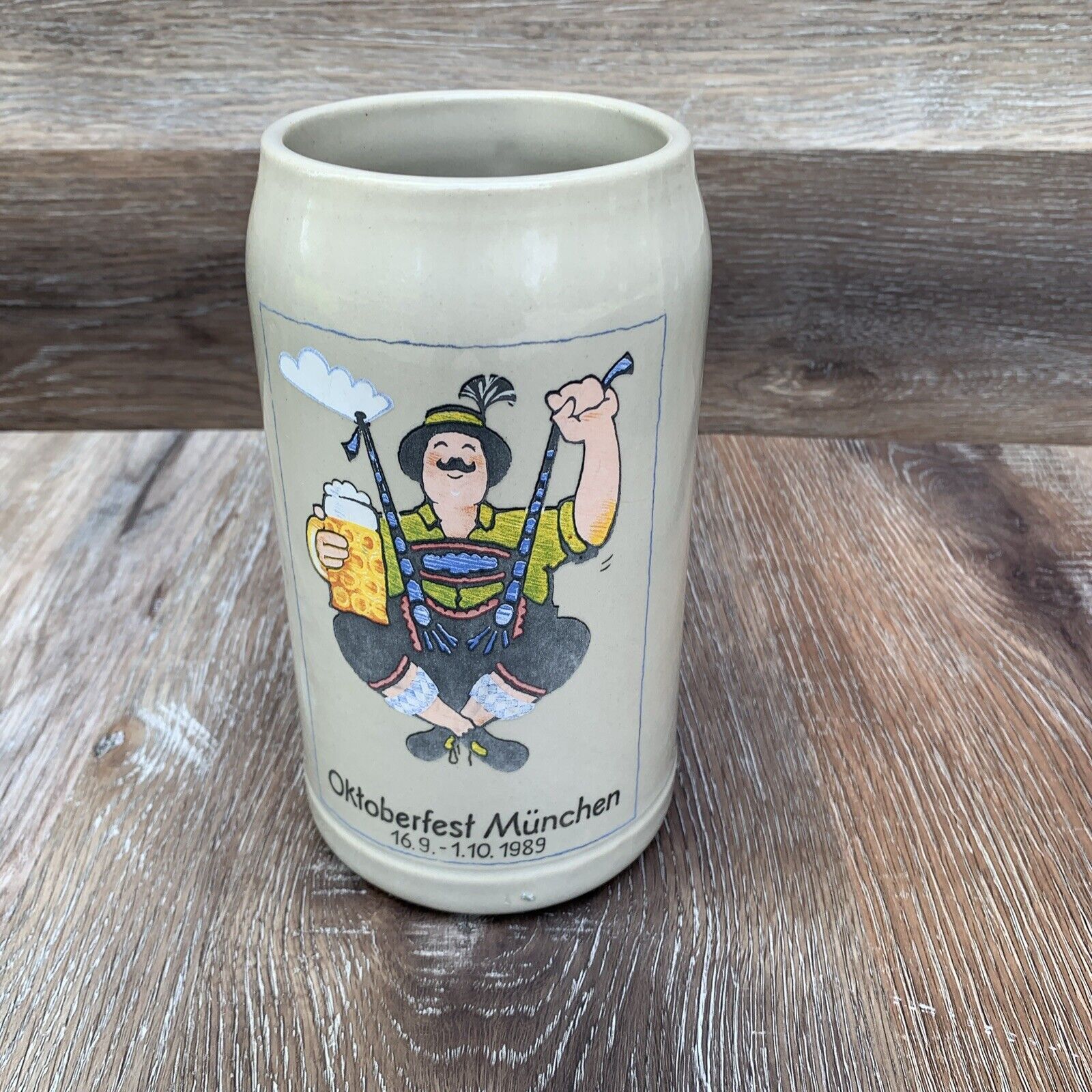 Official 1989 Oktoberfest Munich - German / Bavarian Beer Stein 1 Liter