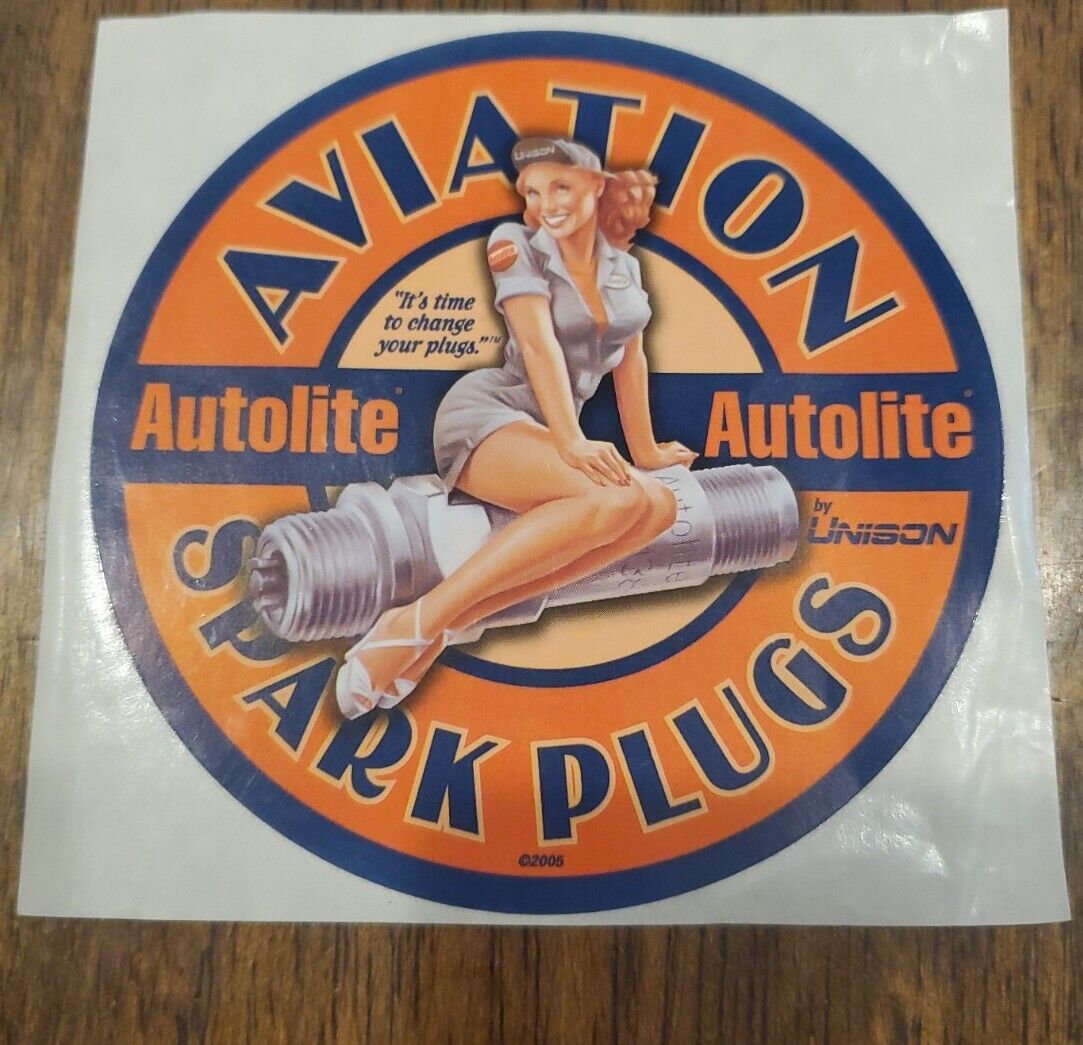 Autolite Aviation Spark Plugs DECAL STICKER Unison 4inch New Unused 