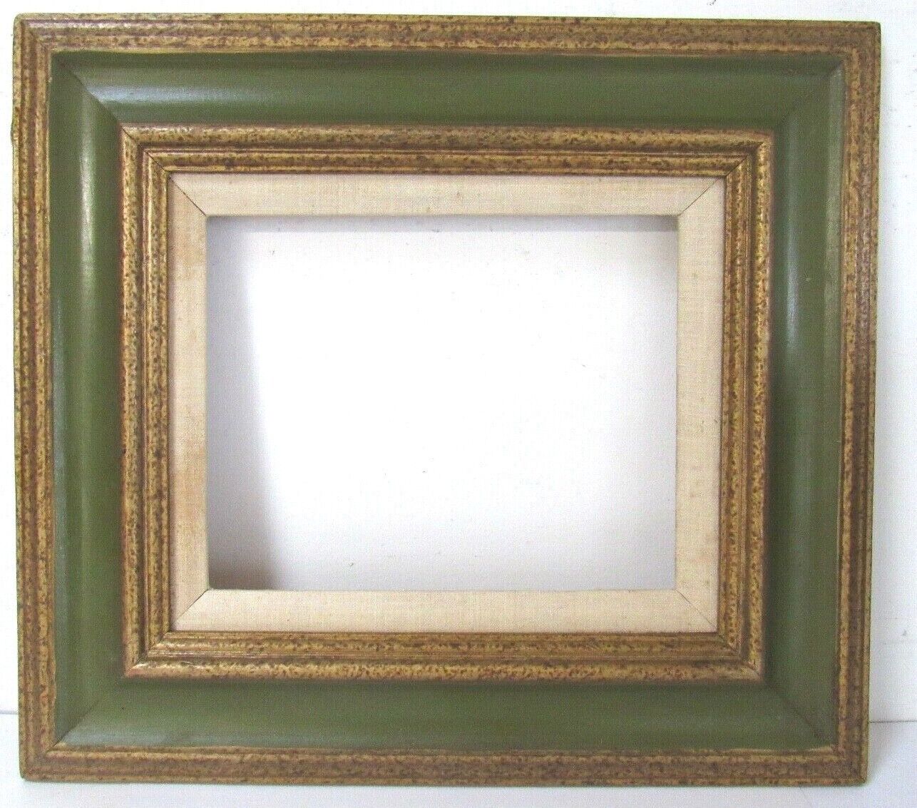 VINTAGE WOOD GILDED / GREEN FRAME FOR PAINTING 10 X 8  INCH (d-67)