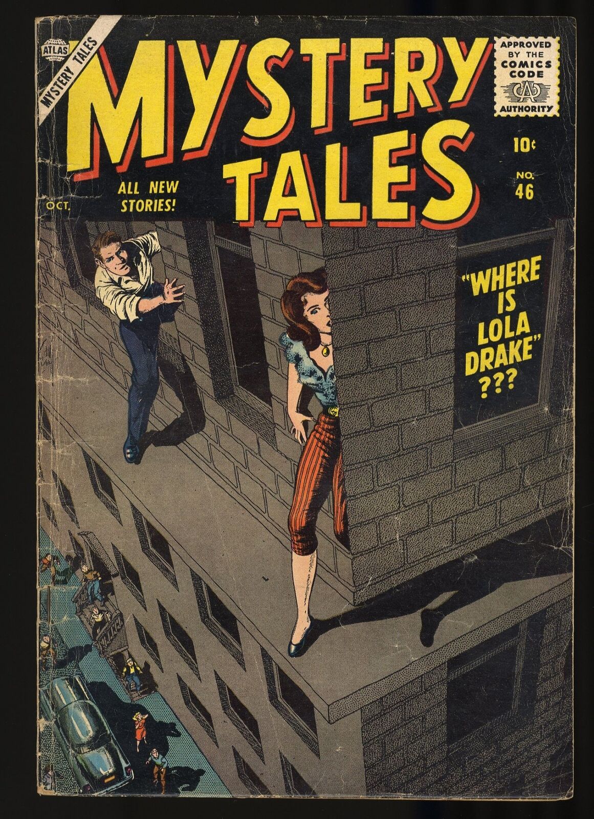 Mystery Tales #46 VG 4.0 Where is Lola Drake? Bill Everett Cover Atlas 1956