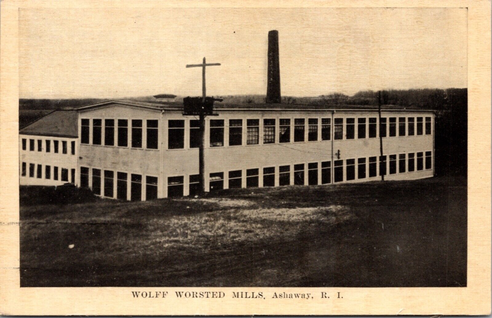 Postcard Wolff Worsted Mills in Ashaway, Rhode Island