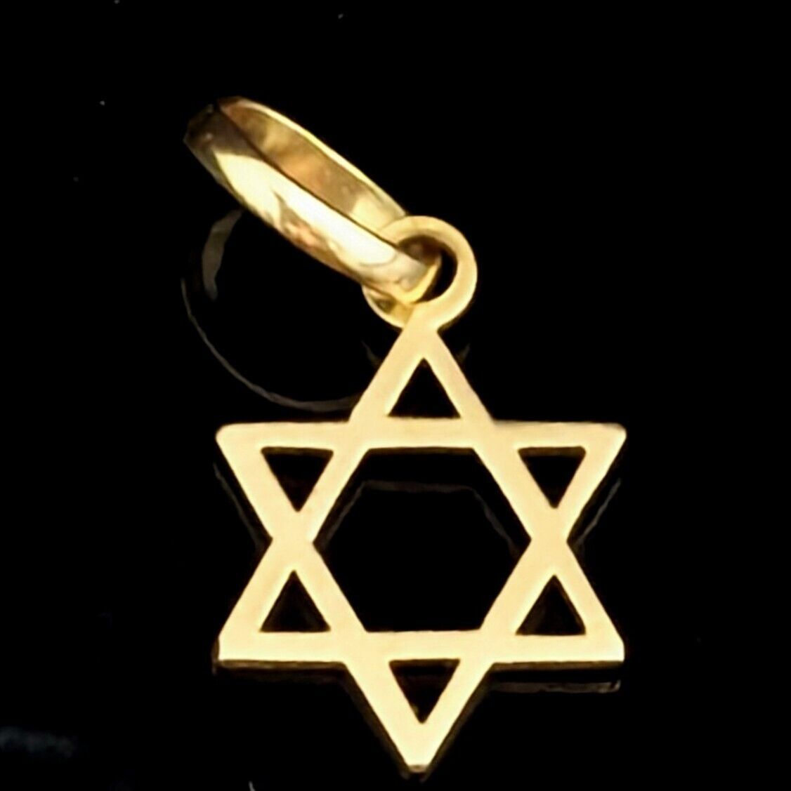 Vintage Star of David Pendant / Charm 14k Yellow Gold Magen David Judaism Small