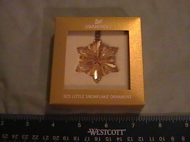 Small Gold 2014 Swarovski Crystal SCS Festive Christmas Ornament 5059029